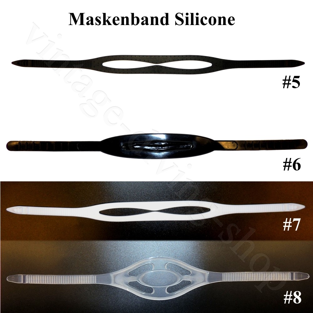 Maskenband Silicone black / white / transparent Taucherbrille Tauchermaske NEU