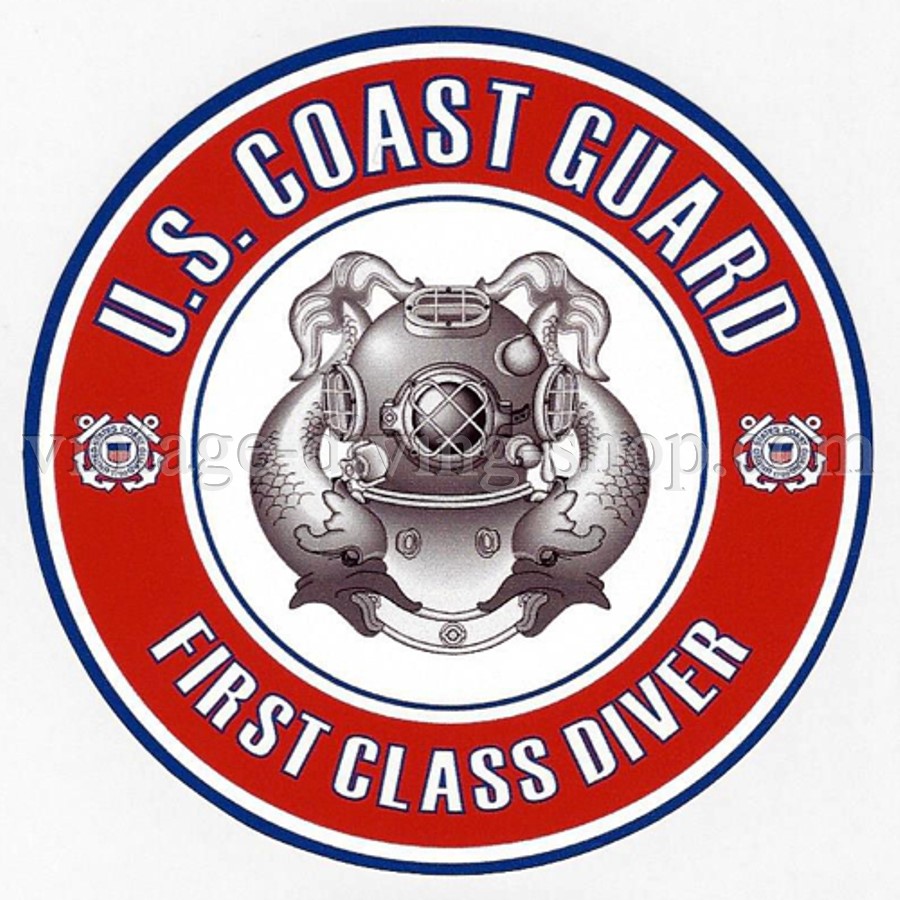 U.S. Coast Guard First Class Diver decal sticker Aufkleber - Diving plongee scuba Tauchen
